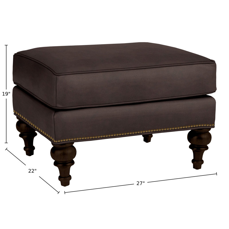 Tandre Upholstered Ottoman, Chocolate Genuine Leather