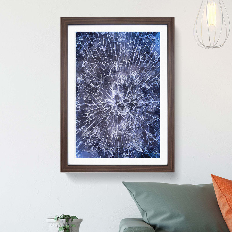 Cracked Moment in Abstract - Picture Frame Graphic Art Print, 36cm H x 27cm W x 2cm D, Walnut Framed