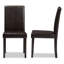Ensemble de 2 chaises de salle à manger en similicuir brun foncé Amias Modern and Contemporary