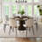 Solid Walnut Wood Round Pedestal Dining Table-2022855750