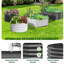 Boîte à fleurs surélevée ovale en métal gris-1293104931