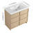 36" Freestanding Bathroom Vanity With Resin Sink  & 2 Soft-Close Cabinet Doors, Plywood, Dune Oak (KD-PACKING)-148115401