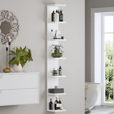 7 Tier Wall Shelf Unit,White Lack Wall Shelf
