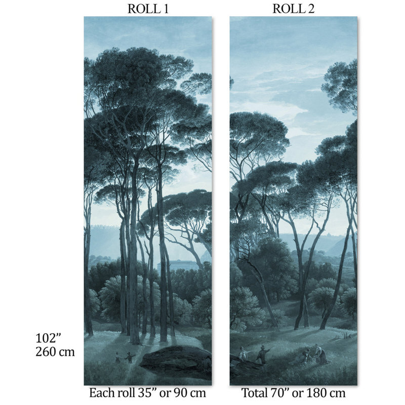 Italian Landscape Wallpaper Mural, Blue