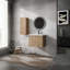 Meuble-lavabo mural avec lavabo et armoire latérale, portes à fermeture douce, armoire combinée
