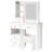 Vanity Desk with LED Lighted Mirror, Bedroom Dressing Table, Makeup Desk with Stool, 5 Drawers, Open Shelves, Hidden Storage Space
