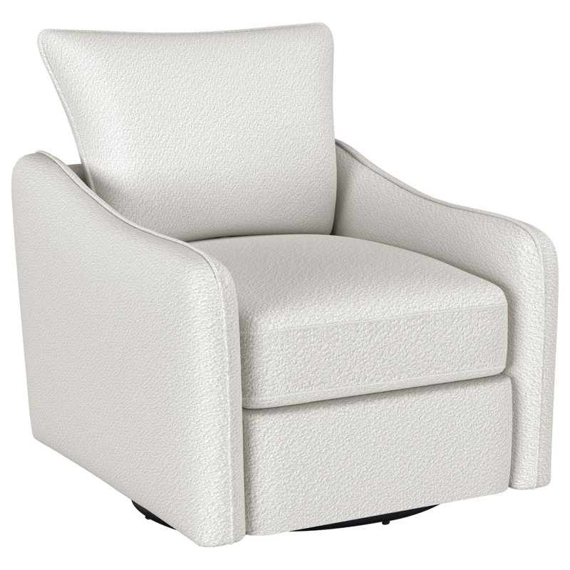Kaisen Upholstered Swivel Armchair, Vanilla