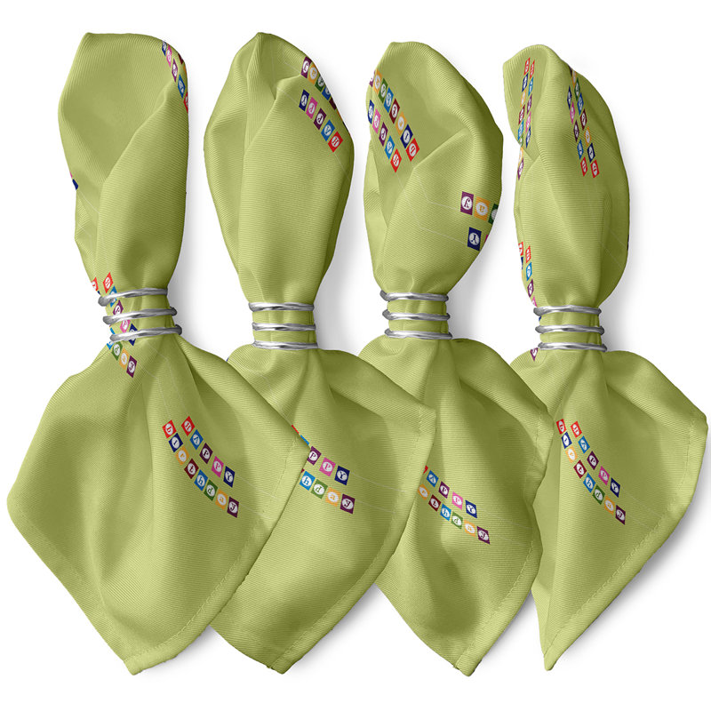 Serviette 22 "Happy Birthday Print, Vert
