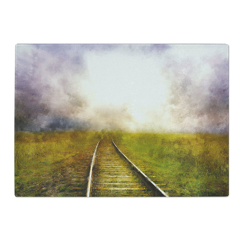 Train Tracks Vol.1 Chopping Board, 0.4cm H x 20cm W x 28.5cm L
