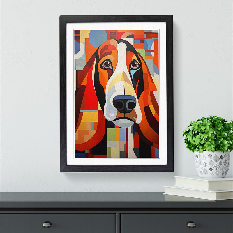 Single Picture Frame Print on Wood, 64cm H x 46cm W, Black Framed