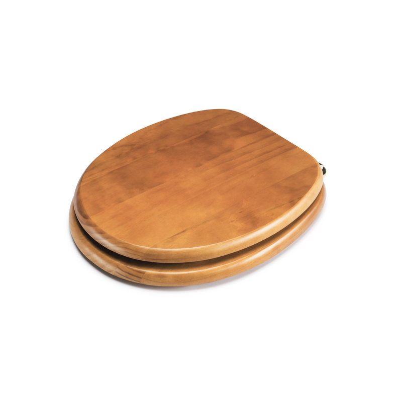 Antique Solid Pine Toilet Seat - Ergonomically Shaped for Comfort, Adjustable Hinges 110-200mm, Brass Fixings, All Fittings Included