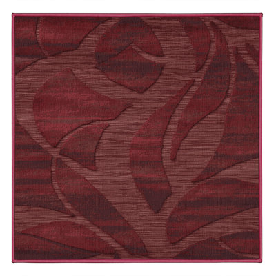 Machine Washable Abstract Red Area Rug