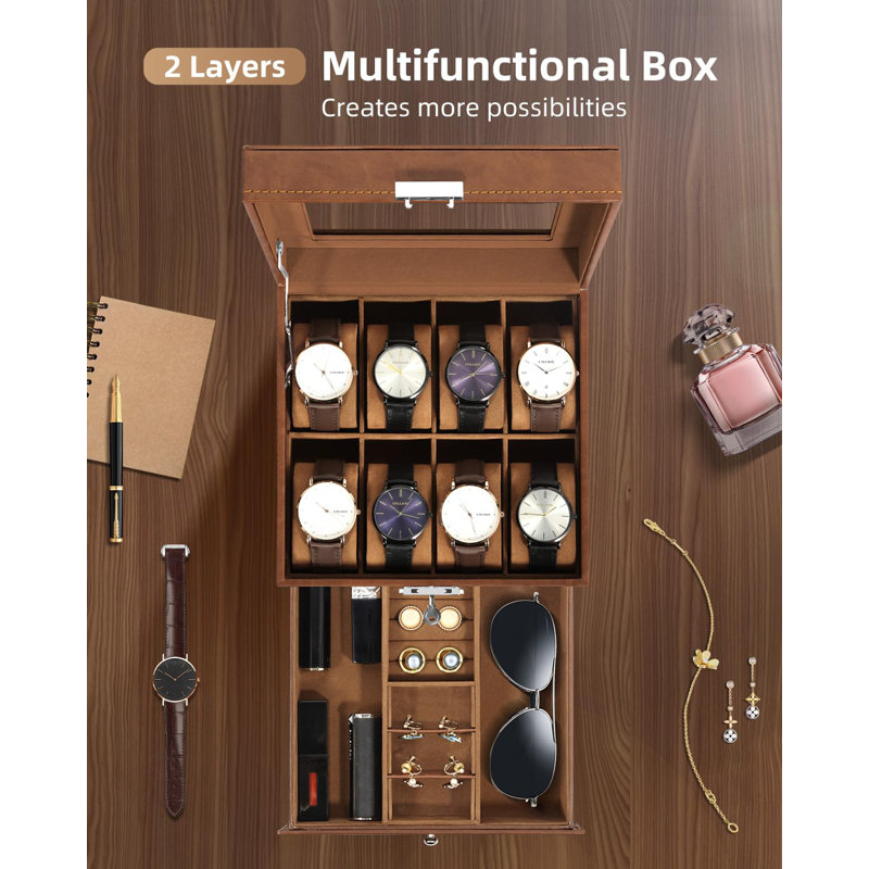 Leather Watch Box +, Brown