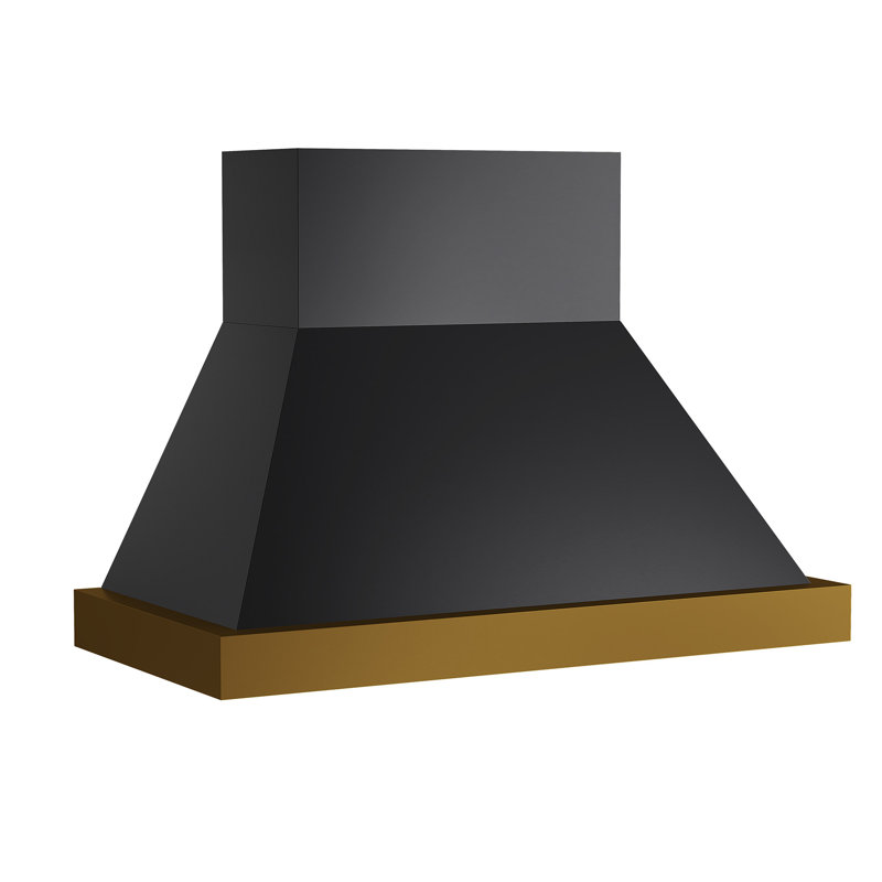 48 in. 800 CFM Wall Mounted Range Hood with Gold Accents, Titanium Stainless Steel