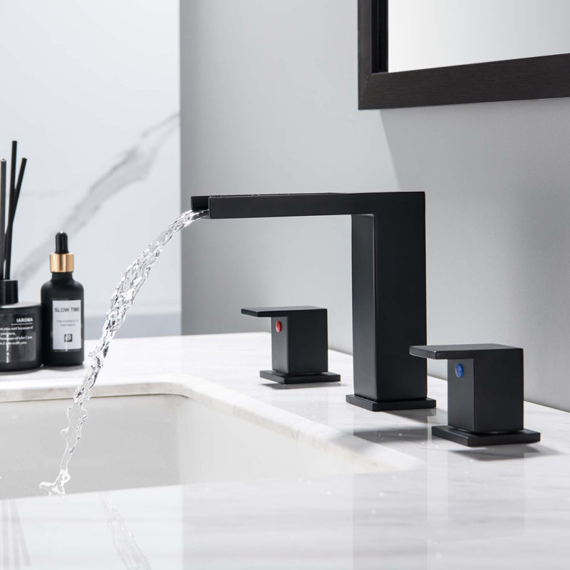 Robinet de salle de bain à large entraxe, Noir