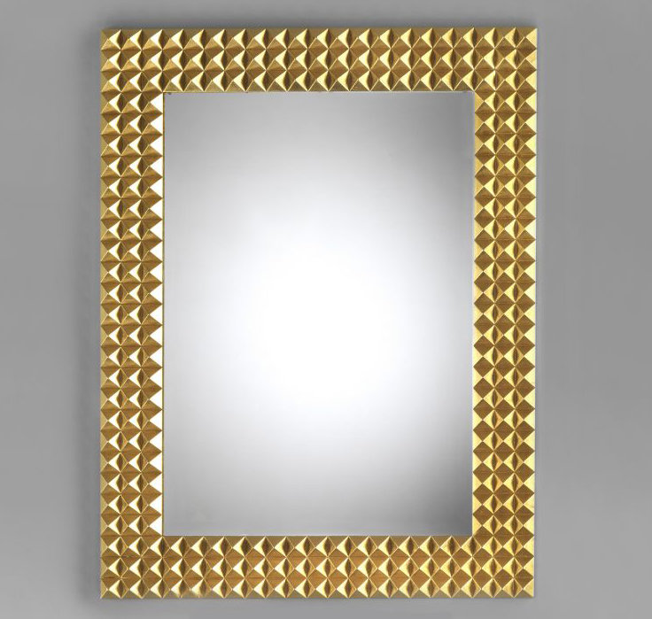 Miroir d'appoint mural Modern, Or