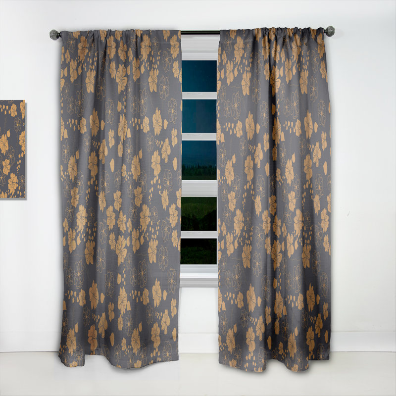 Panneau de rideau simple semi-diaphane avec passe-tringle Mid-Century, l 52 po x L 84 po