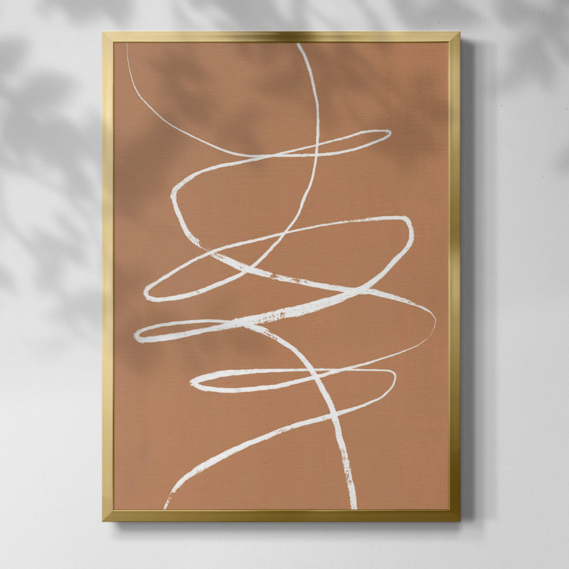 Terracotta Drift II - impression d'un seul cadre photo, H 42,5 po x l 30,5 po, Pas de tapis, Papier avec cadre doré