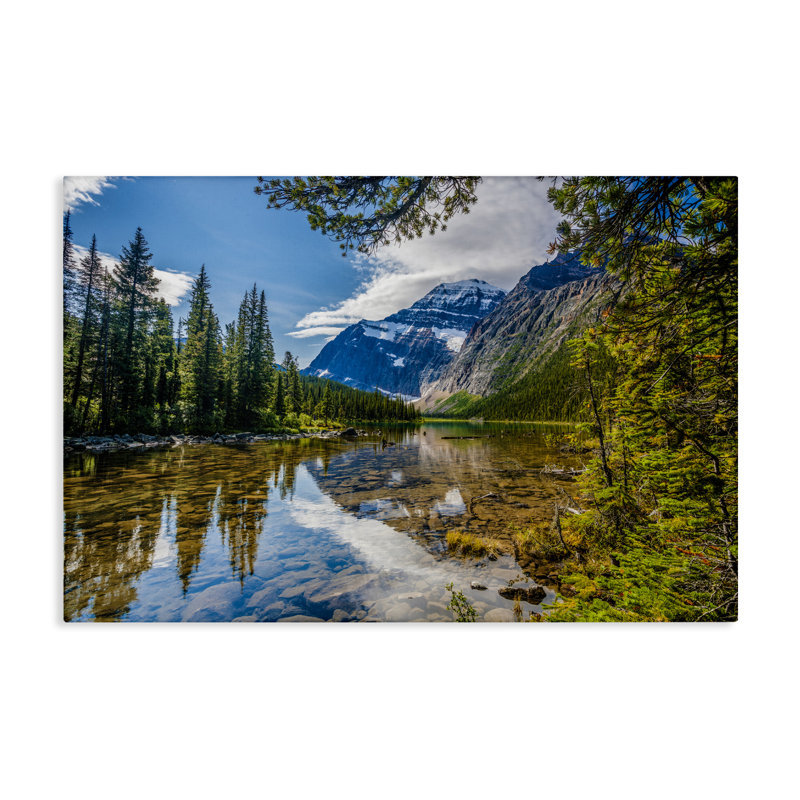 Art mural sur toile, "Mountain Valley's Stream" par Marty Hulsebos, H 30 po x l 45 po