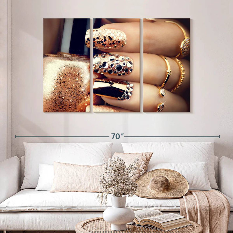  «Golden Holiday Nails, H 32 po x l 50 po