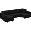 Canapé modulaire réversible en velours capitonné et large avec repose-pieds Buckleton-2027001059