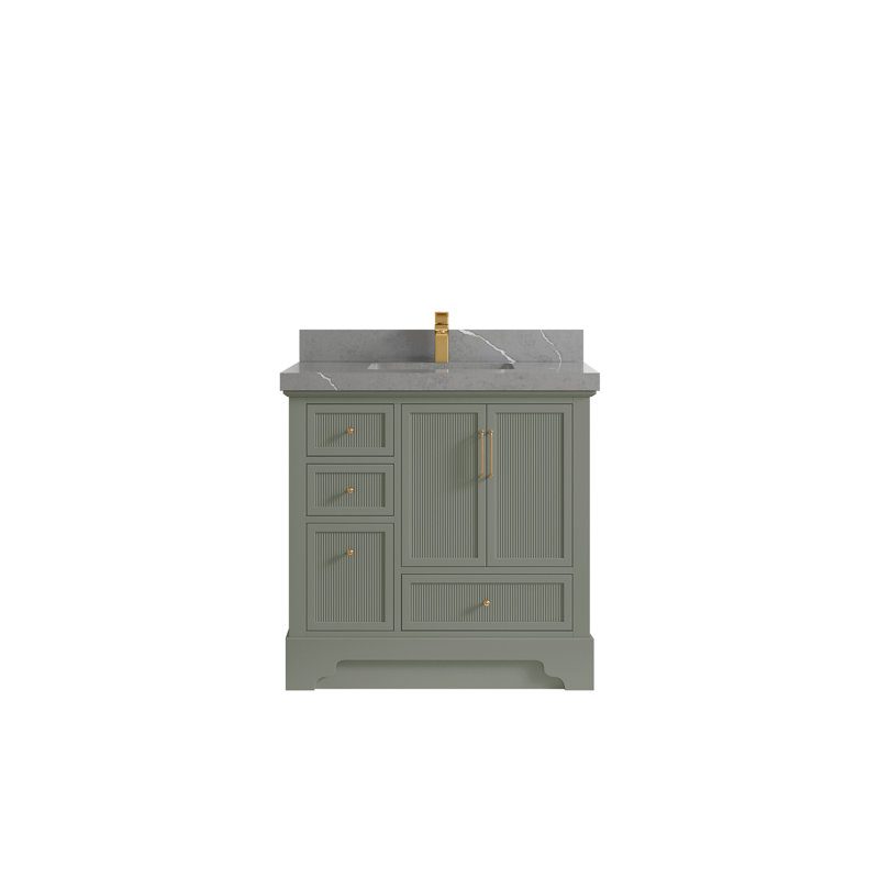 Ensemble de meuble-lavabo simple 36 po Alys, Brun Viola