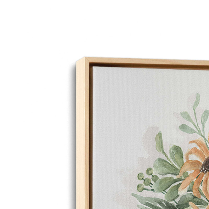 «Fall Floral Bouquet II» par Cindy Jacobs, reproduction d'art, L 36 x H 48, Tanné, Toile avec cadre
