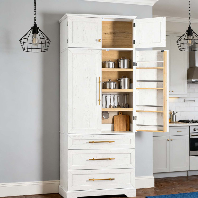 Grand garde-manger de style campagnard, Blanc