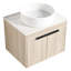 Meuble-lavabo moderne en chêne blanc. Fixation murale 24 po avec cuve en céramique. Porte à fermeture en douceur pour un évier de rangement tentant et spacieux. Espace