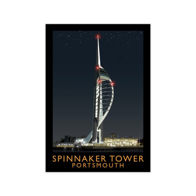 Spinnaker Tower Portsmouth At Night by Richard O'Neill - Print