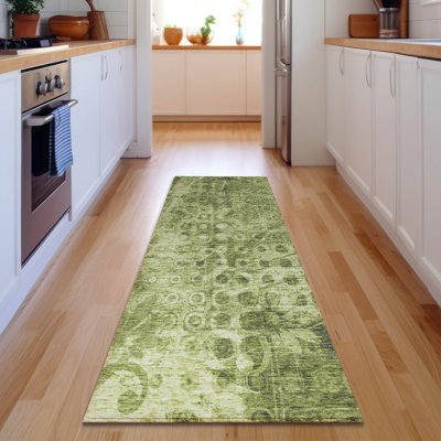 Premium Machine Washable Cerrito AMF577 Olive Rug