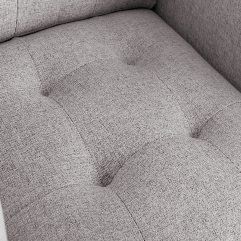 Tufted Linen Armchair, Beige 