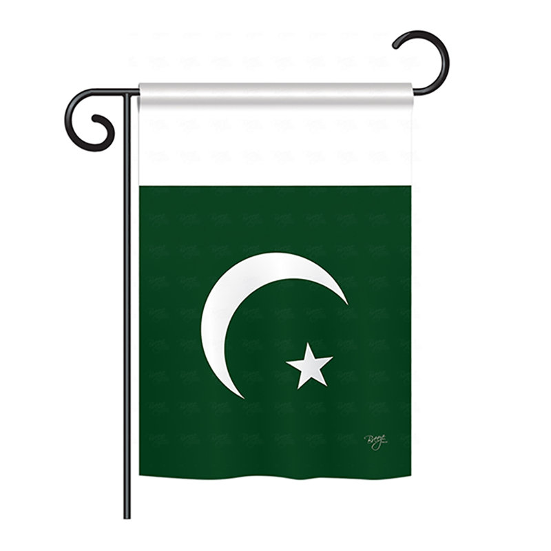Drapeau de maison en polyester 2 côtés pakistanais, H 40 po x l 28 po