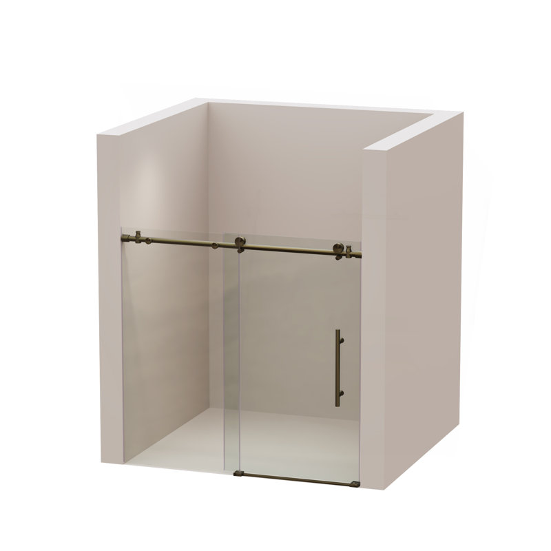 Porte de baignoire coulissante sans cadre 56-60 "X 60" H, Doré