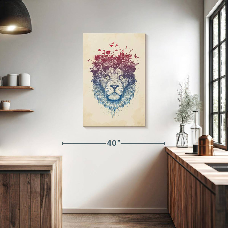 Brampt Floral Lion, 36" H x 24" W