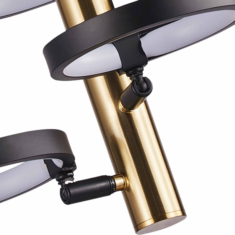 Lustre linéaire géométrique moderne à 5 lumières avec détails en fer forgé Hec