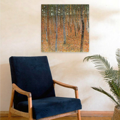 «Forest of Beech Trees», reproduction d'art classique de forêt rustique traditionnelle de bouleau d'automne