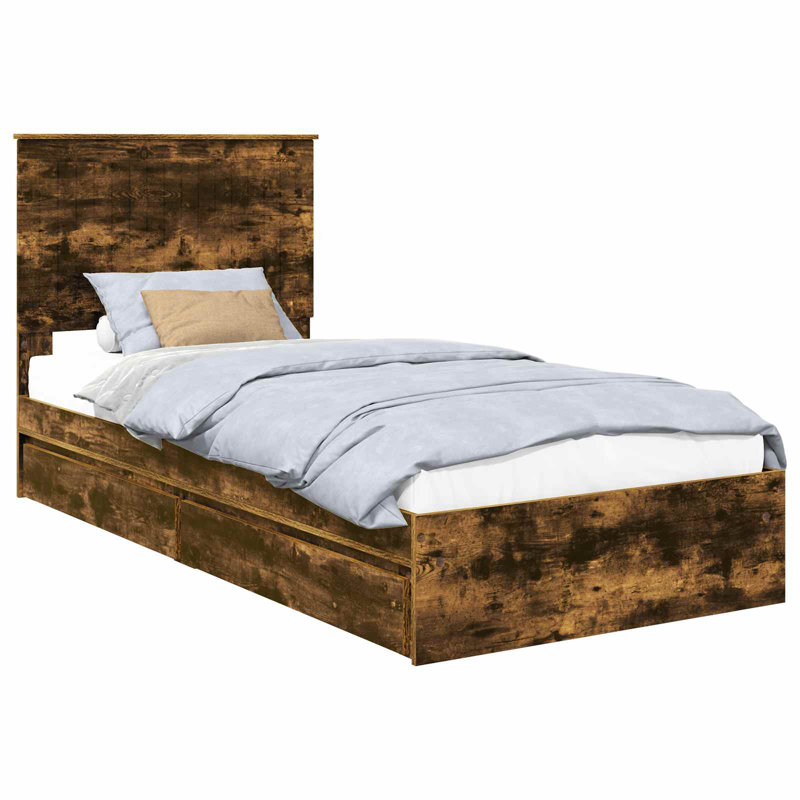 Bed, European Single (90 x 200 cm), Smoked Oak