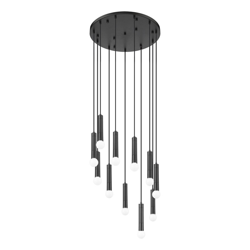 Lipman Chandelier, Matte Black, 11 Lights
