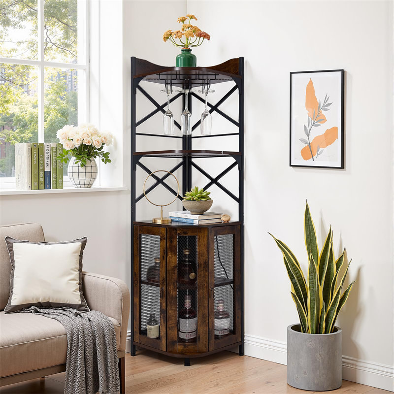 30 cm Wine Bar Cabinet, Brown/Black