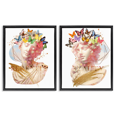 Serenity & Beauty Glam Collages 2pc Floating Frame Set, design by Susan Arnot