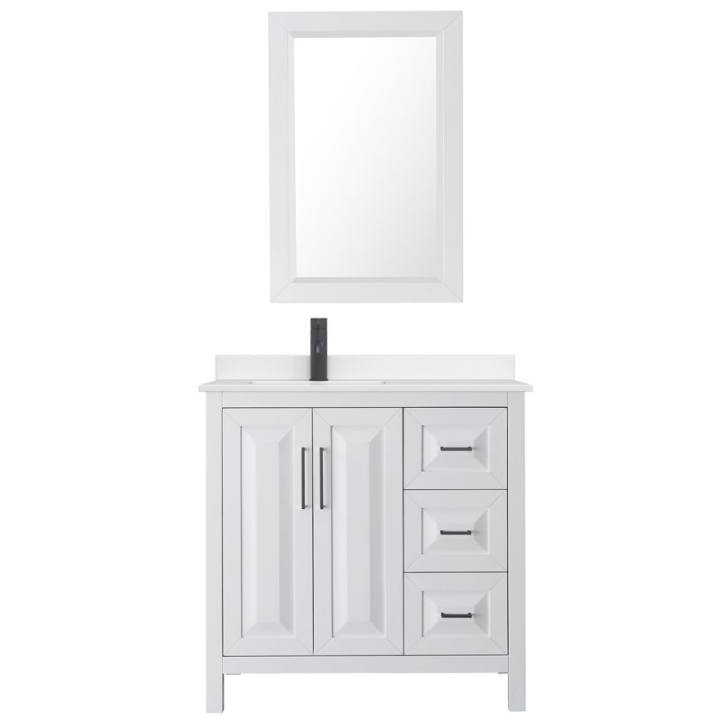 Daria 36'' W Single Vanity, Giotto Quartz, Brown, Polished Chrome