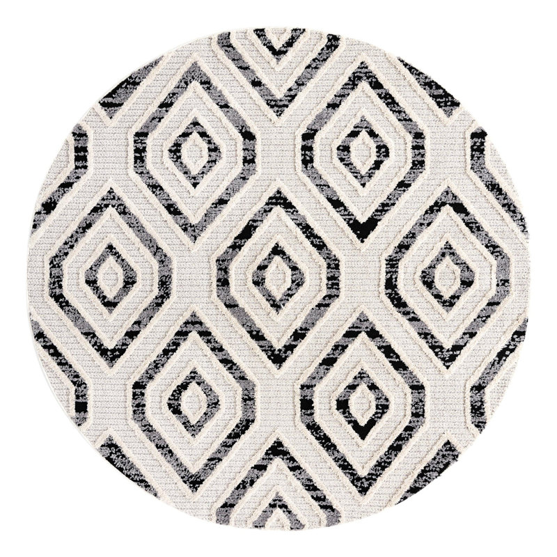 Gosnold Geometric Indoor Rug, Round 7'