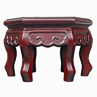 Hexagonal Solid Rosewood Chinese Vase Stand