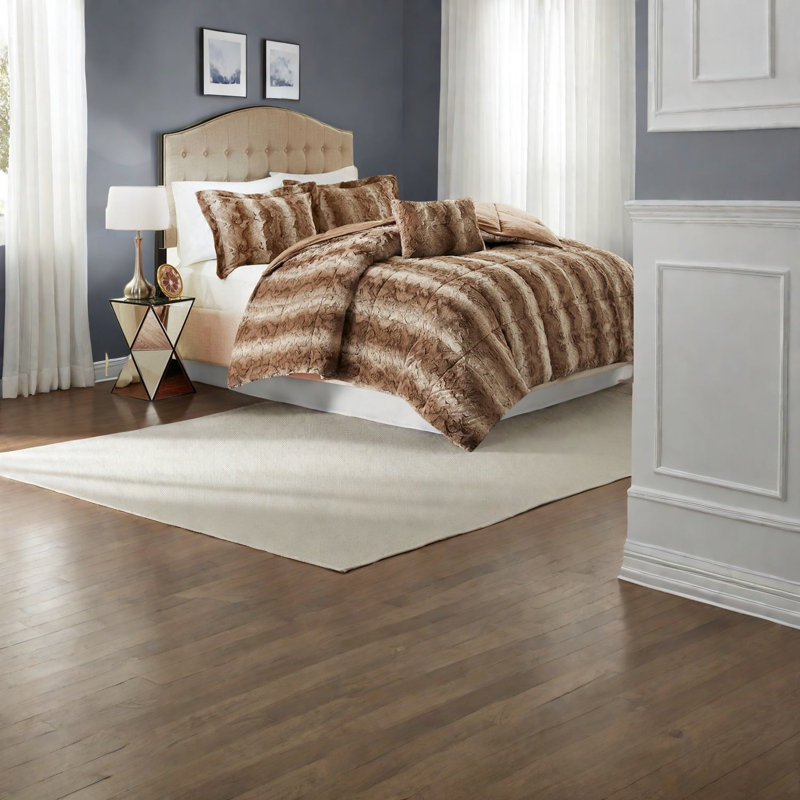 Ensembles de literie pour très grand lit luxueux, polyester de fausse fourrure, maison moderne douillette