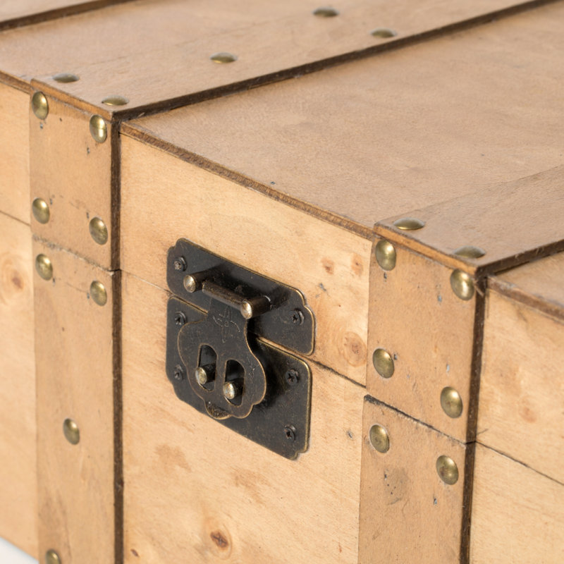 Coffre en bois naturel avec poignées Kimbolton, ensemble de 2
