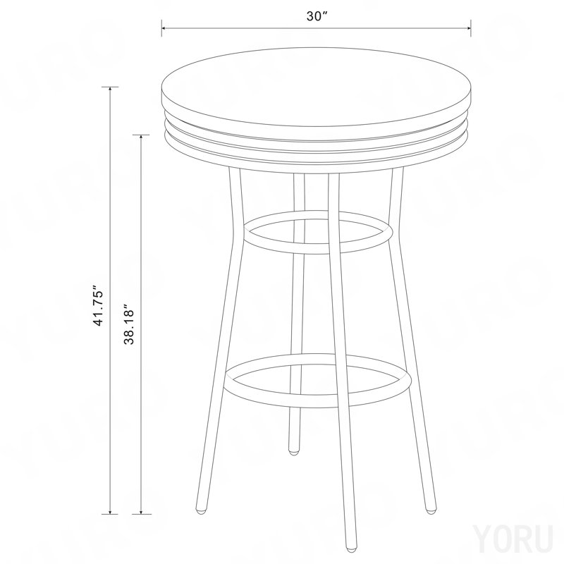 Ensemble de table bistro blanche 3 pièces ronde des années 1950