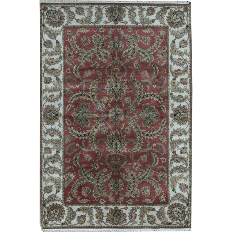 Tapis rouille et ivoire de haute qualité noué à la main Trinity