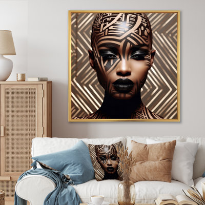Portrait d'une beauté africaine exquise sur toile