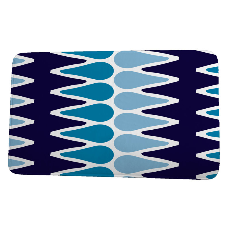 Tapis de bain Hapeville, Bleu marine, l 17 po x L 24 po